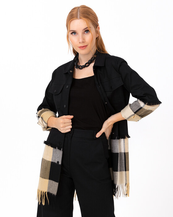 SCL SQUARE PATTERN DETAILED JACKET