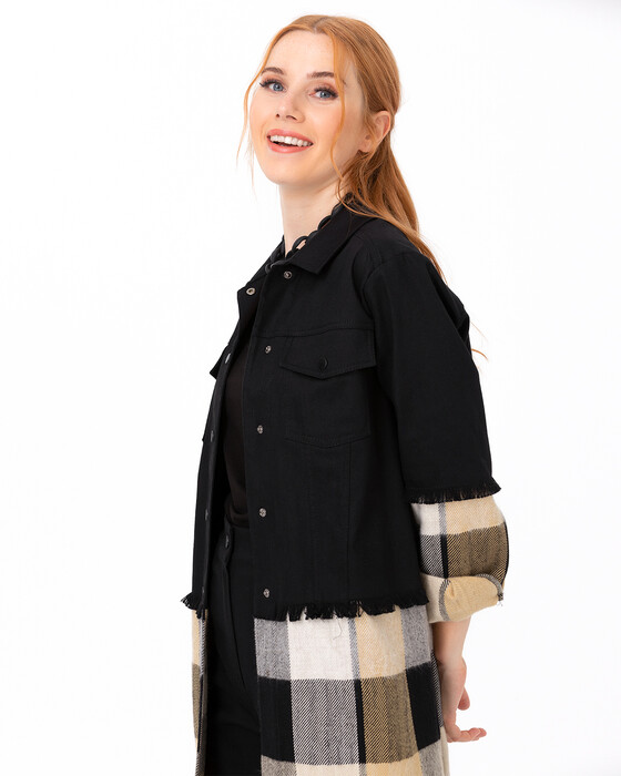 SCL SQUARE PATTERN DETAILED JACKET