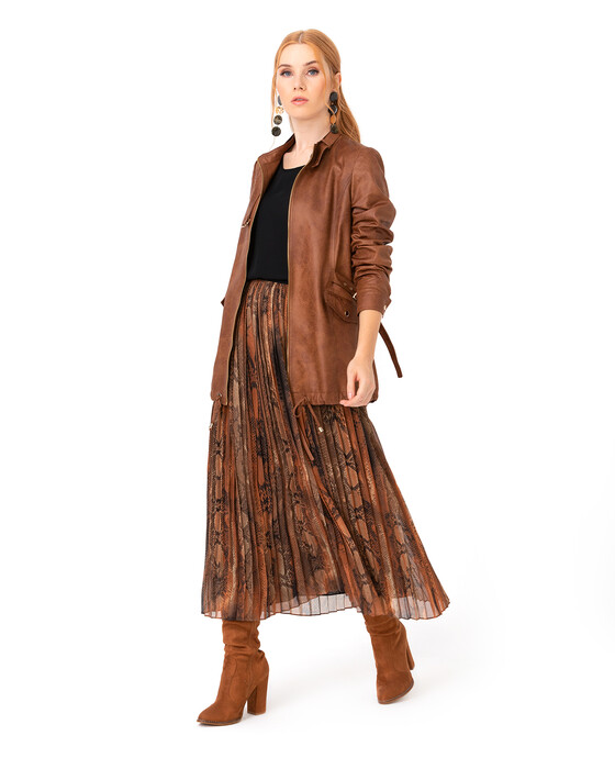 SCL PATTERNED PLEATED SKIRT