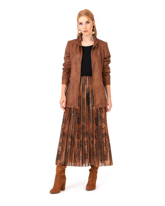 SCL PATTERNED PLEATED SKIRT