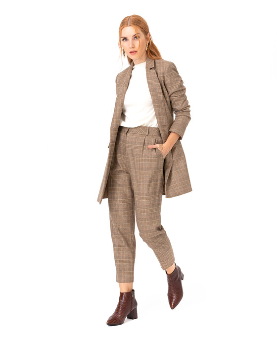 Kare Desenli Pantolon