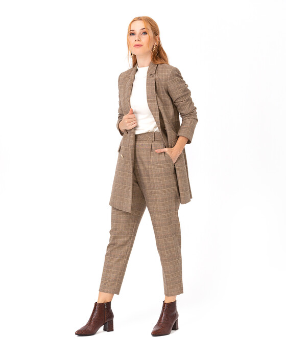 Kare Desenli Pantolon