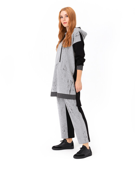 Çift Renkli Rahat Kesim Pantolon