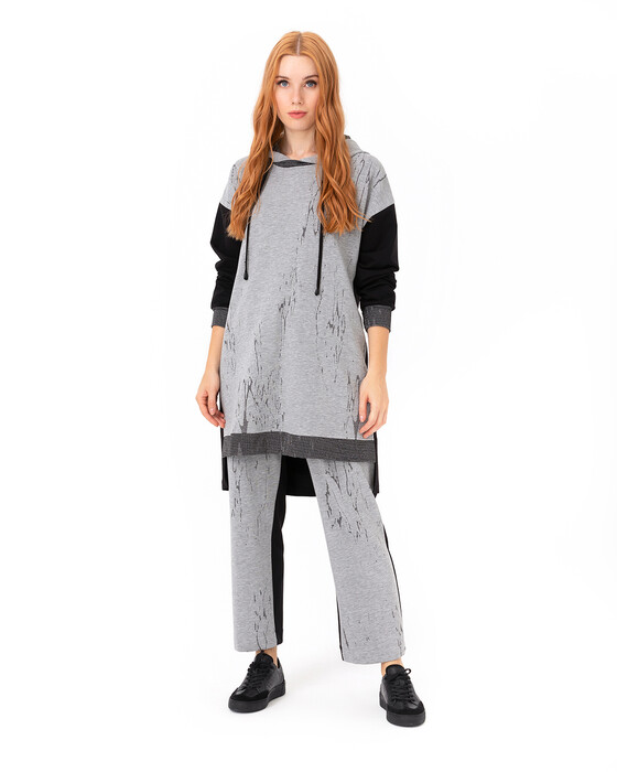 Çift Renkli Rahat Kesim Pantolon