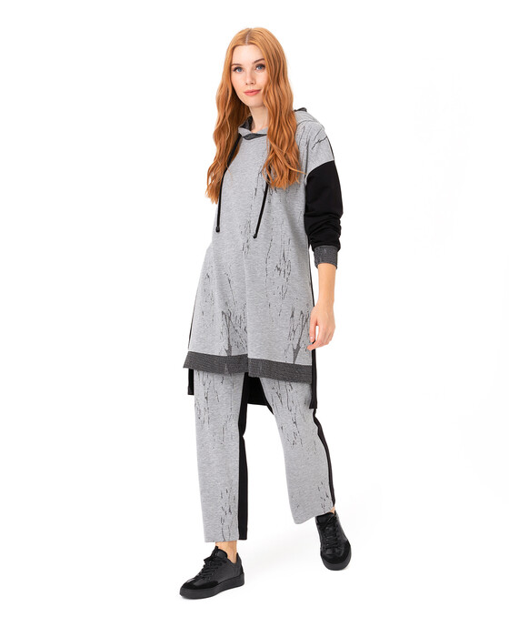 Çift Renkli Rahat Kesim Pantolon