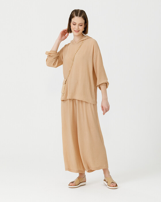 MOM CUT BLOUSE WITH HOOD