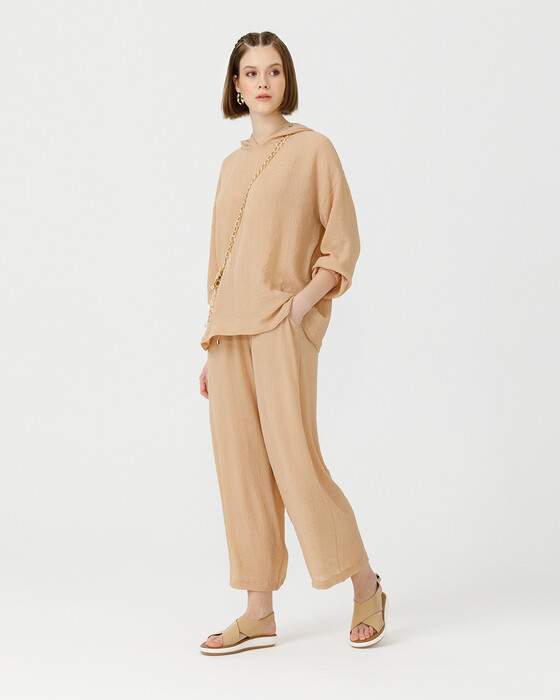 MOM CUT BLOUSE WITH HOOD