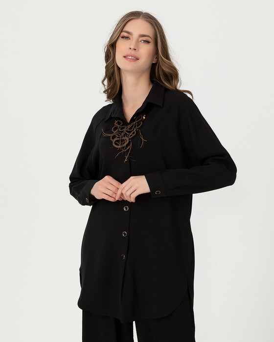 CONTRAST BUTTON TUNIC