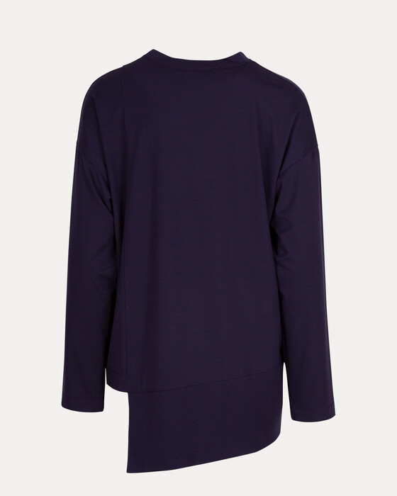 Yuvarlak Yakalı Asimetrik Kesim Tunik