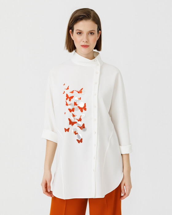 Kelebek Desen Detaylı Tunik