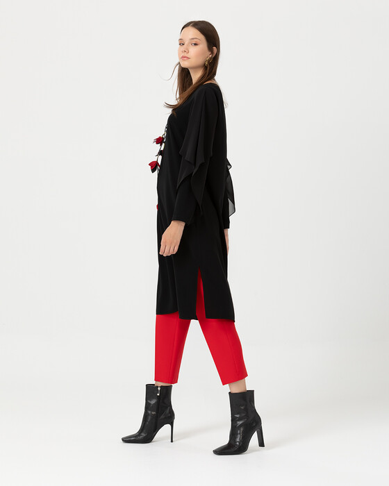 Volan Detaylı Şifon Tunik