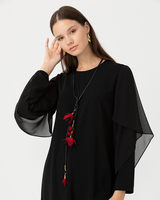 Volan Detaylı Şifon Tunik