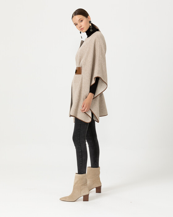 BELTED PONCHO COAT