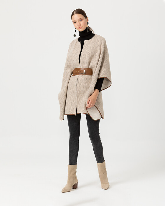 BELTED PONCHO COAT