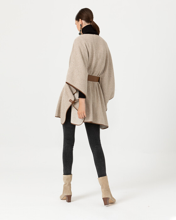 BELTED PONCHO COAT