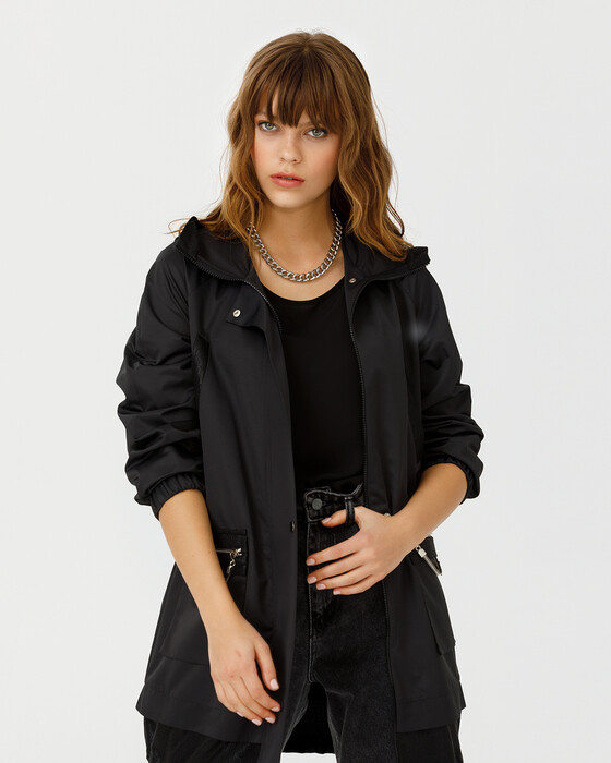 ZIPPER DETAILED TRENCH COAT