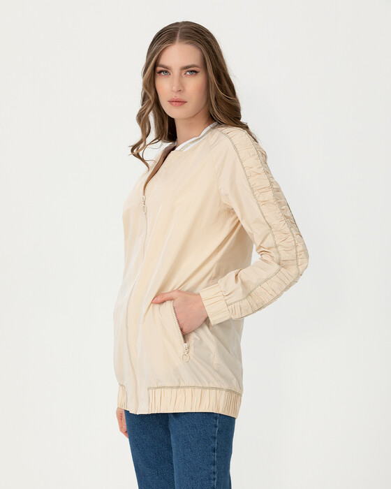 Kolları Detaylı Bomber Ceket