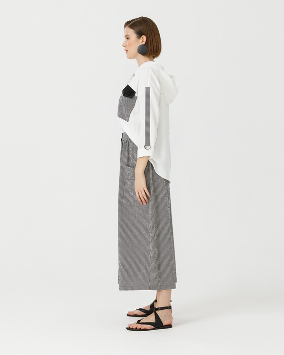 Pötikare Desenli Düğmeli Etek