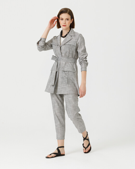 Desenli Havuç Kesim Pantolon