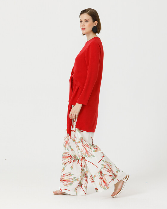 Desenli Bol Paça Pantolon