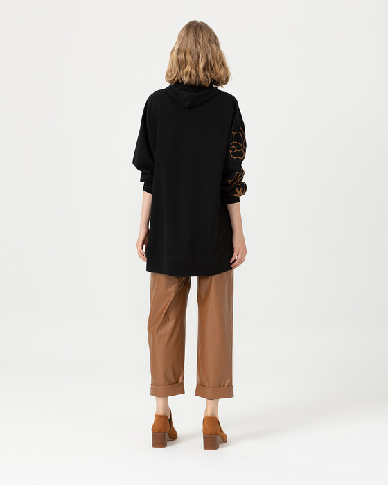 LEATHER LOOK TROUSERS WITH OVERSIZE