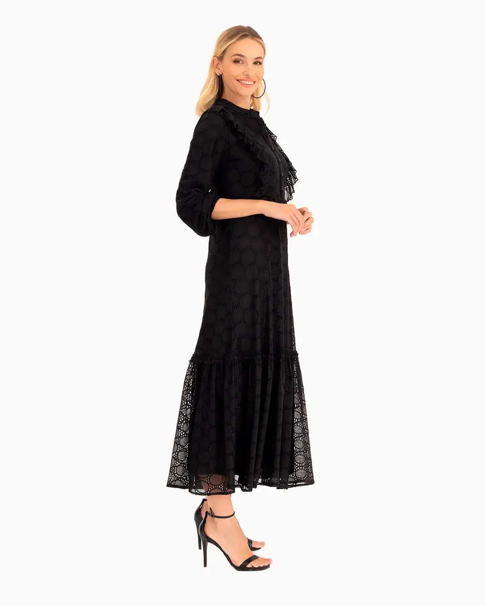 Fırfırlı Fistolu Elbise