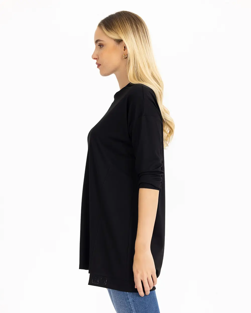  Round Neck Long Sleeve Tunic