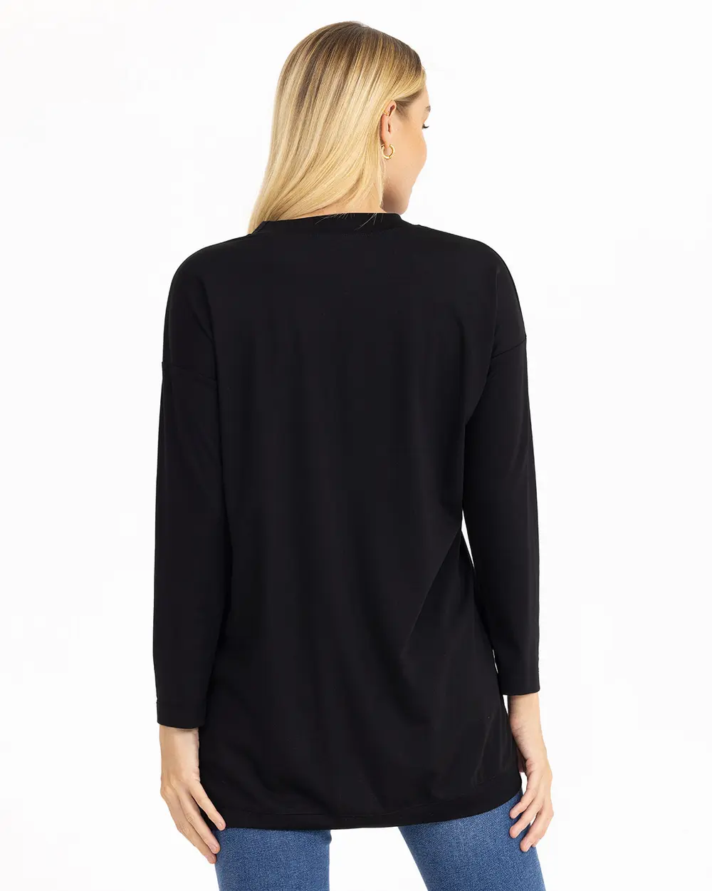  Round Neck Long Sleeve Tunic