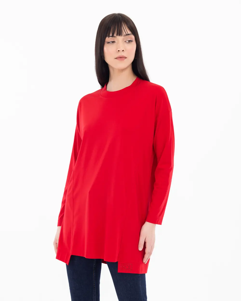  Round Neck Long Sleeve Tunic