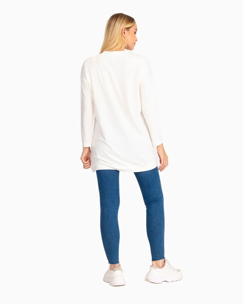  Round Neck Long Sleeve Tunic