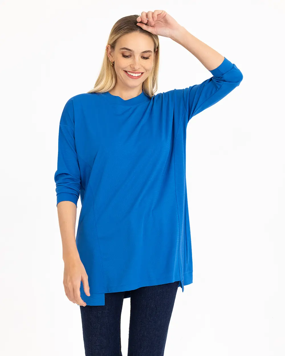  Round Neck Long Sleeve Tunic