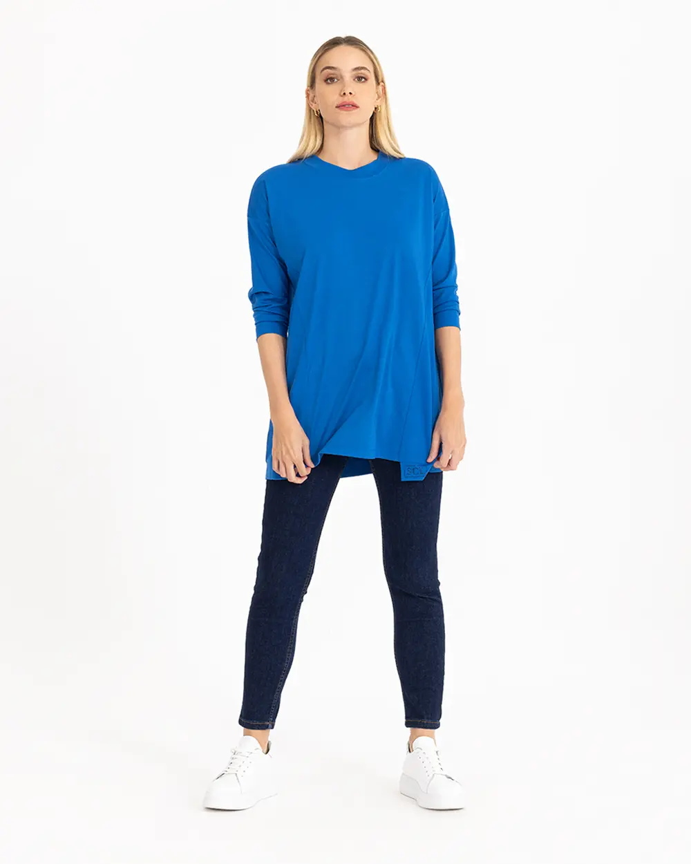  Round Neck Long Sleeve Tunic