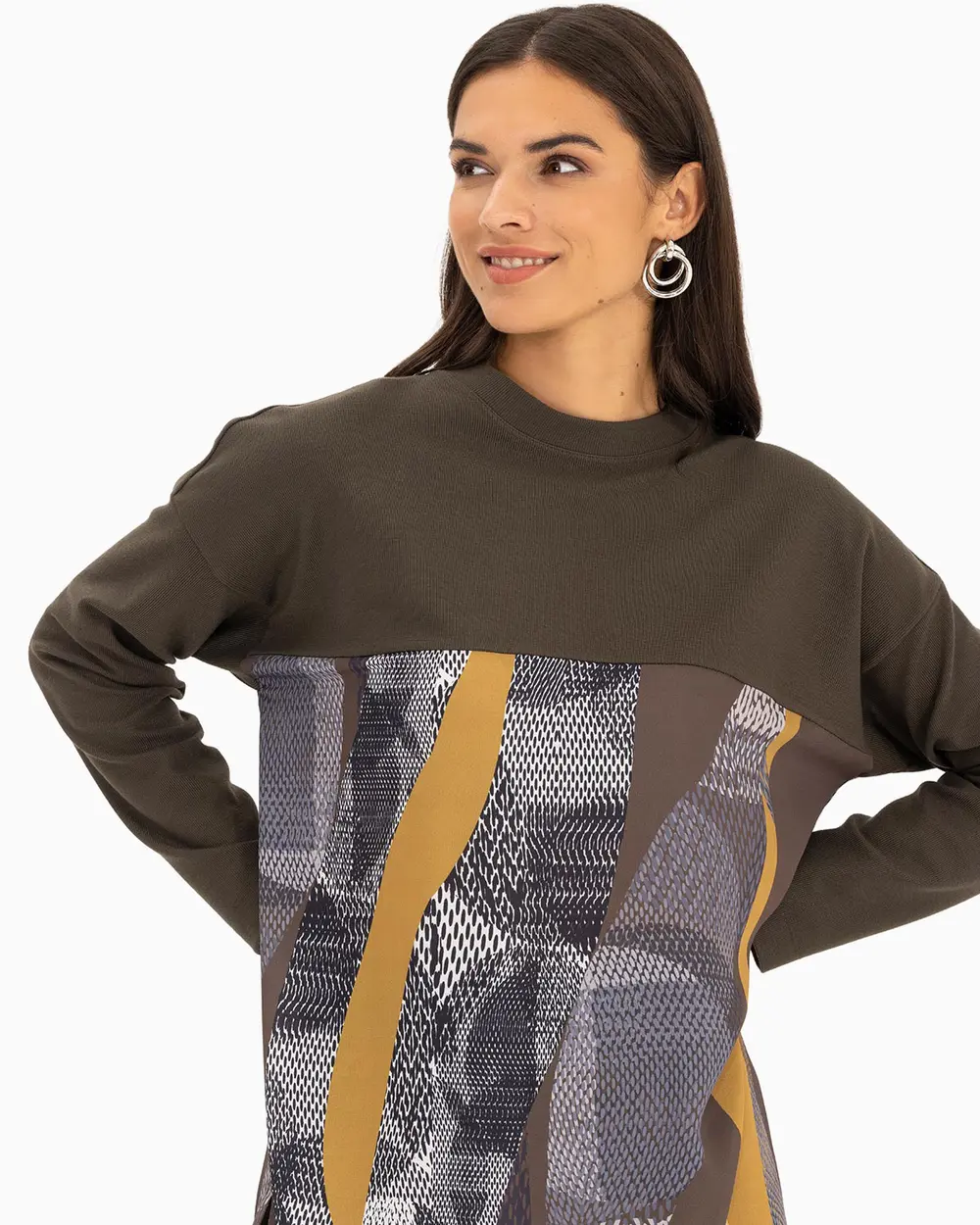 Saten Dokuma Sıfır Yaka Tunik