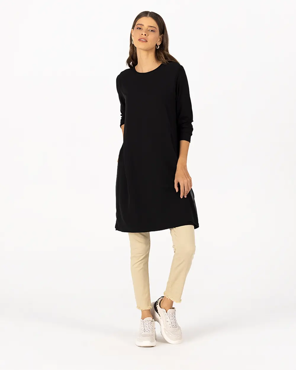  Front Chiffon Basic Tunic