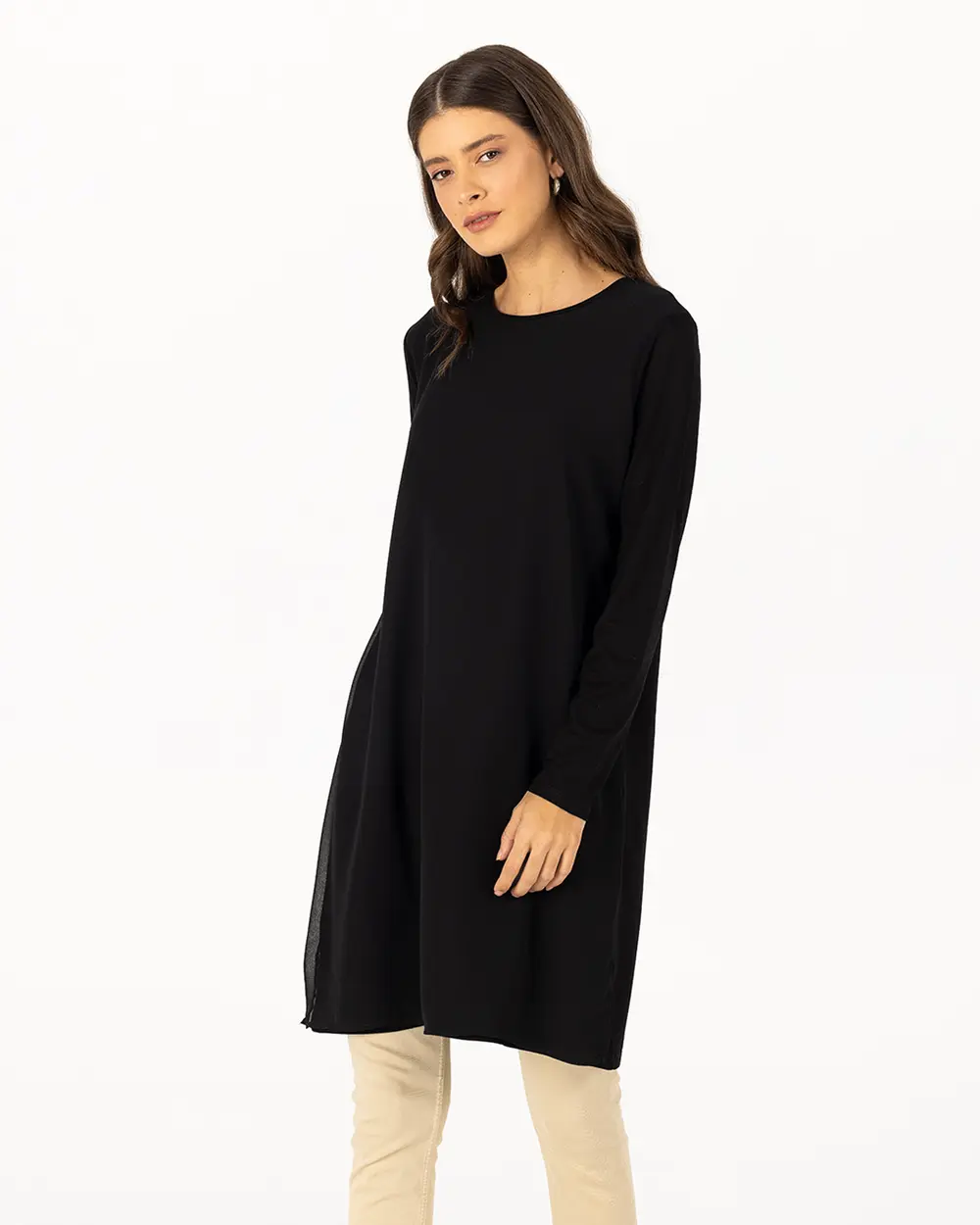  Front Chiffon Basic Tunic