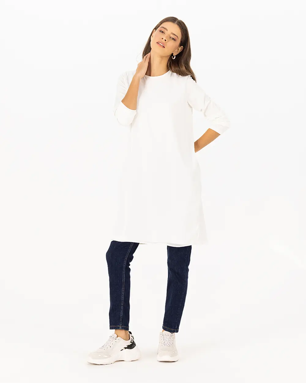  Front Chiffon Basic Tunic