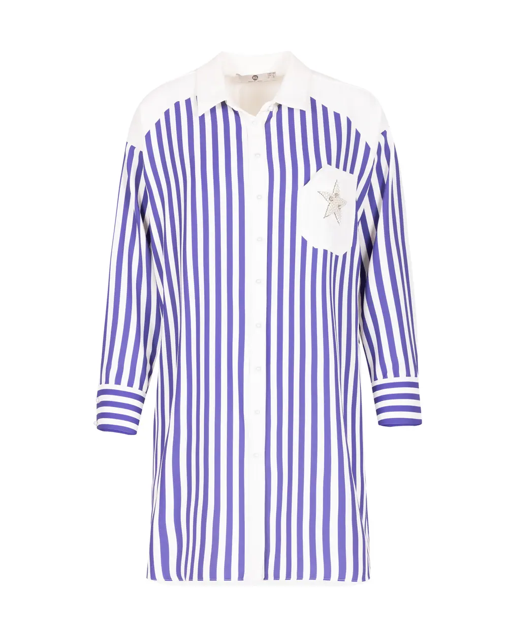  Line Patterned Front Buttoned Tunic