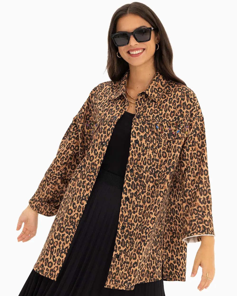 Leopar Desenli Ceket