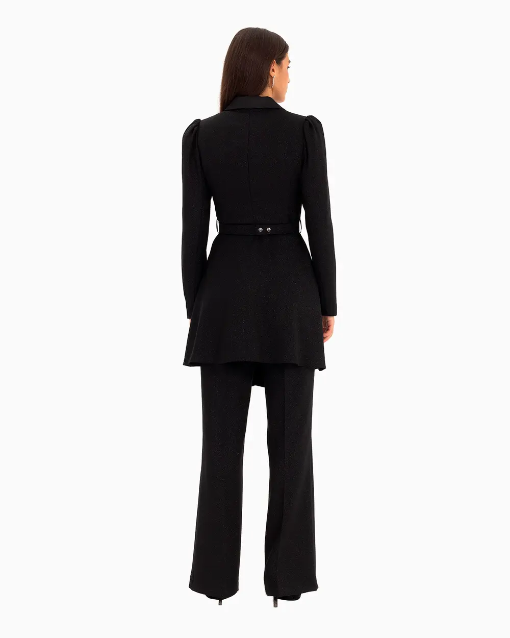 Kemer Detaylı Simli Ceket