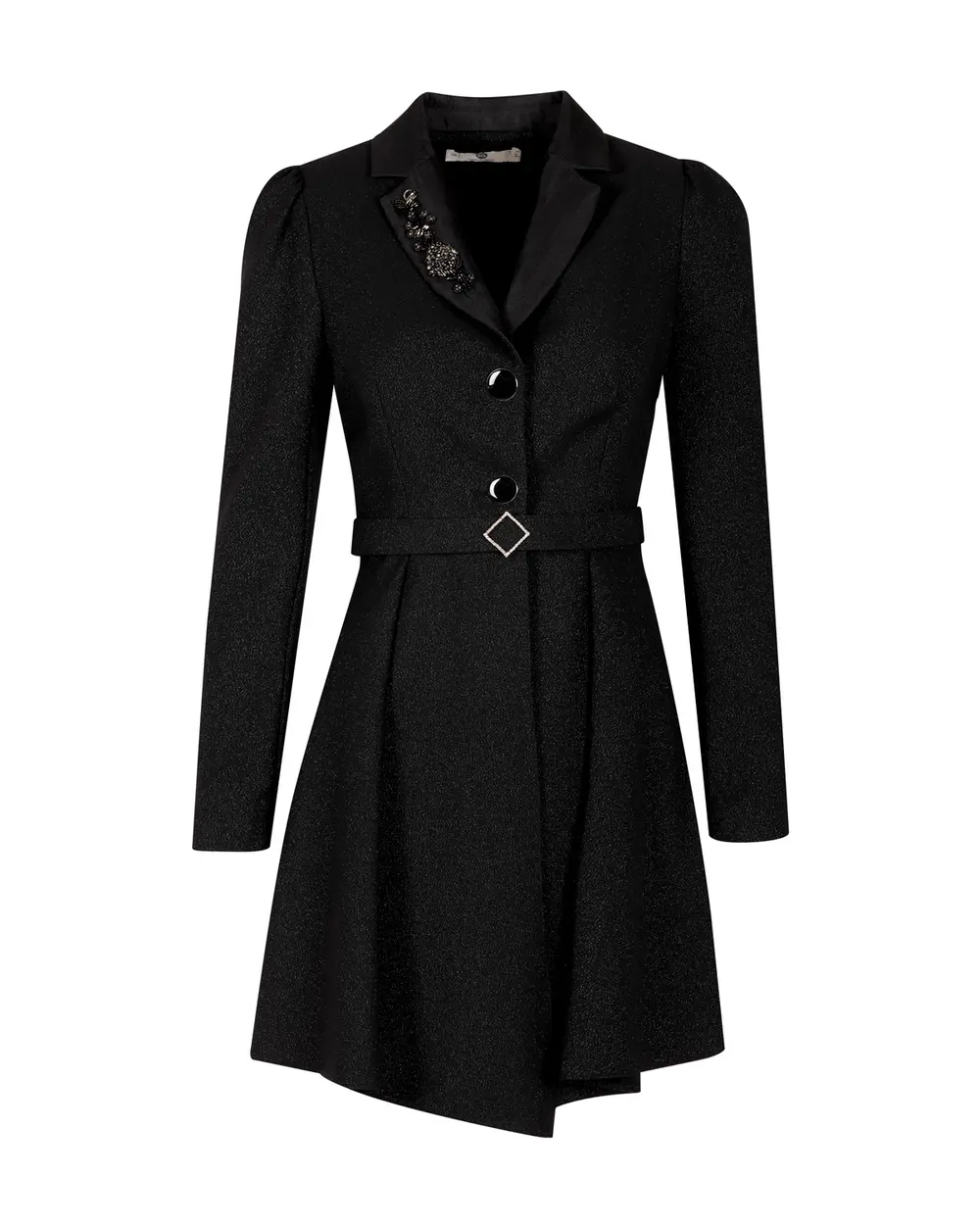 Kemer Detaylı Simli Ceket