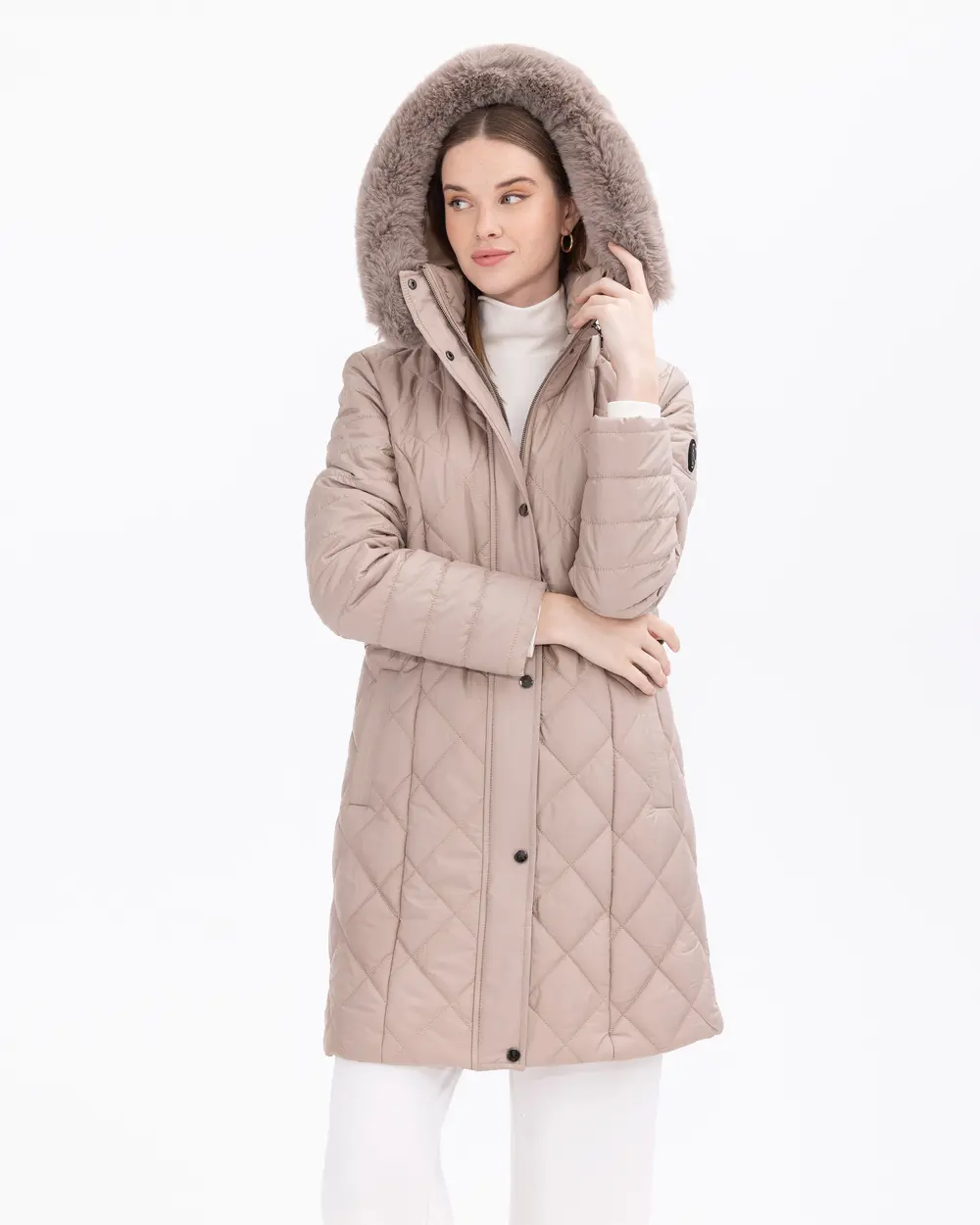 Kapüşonlu Kapitone Şişme Kaban