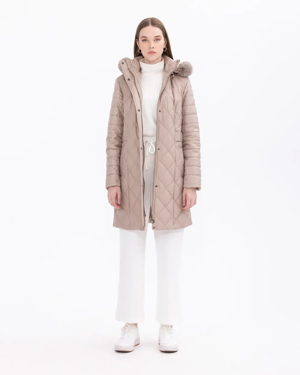 Kapüşonlu Kapitone Şişme Kaban