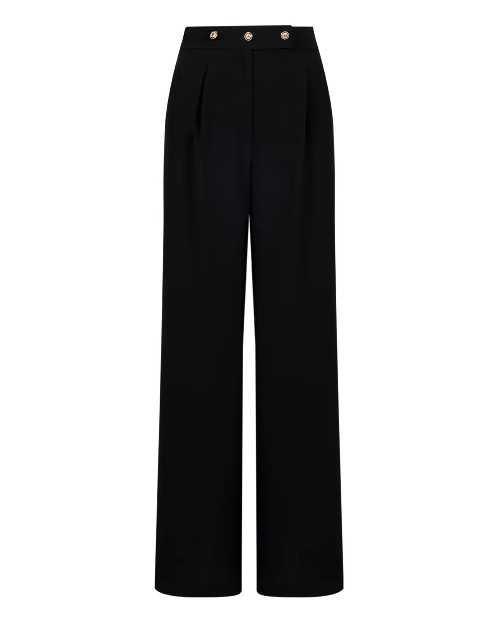 Wide Cut Button Detailed Trousers