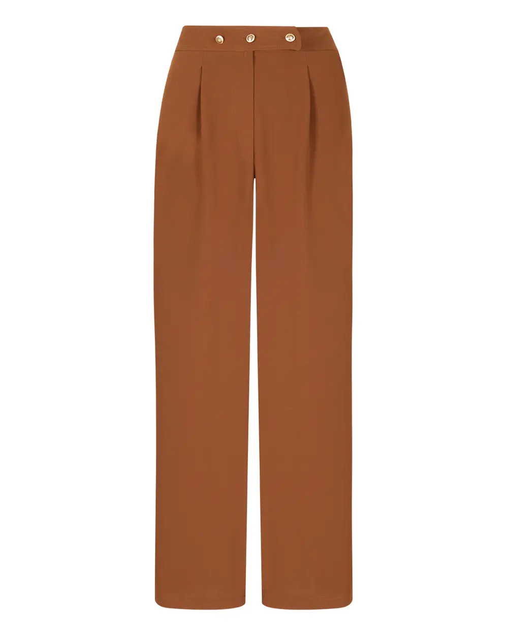 Wide Cut Button Detailed Trousers