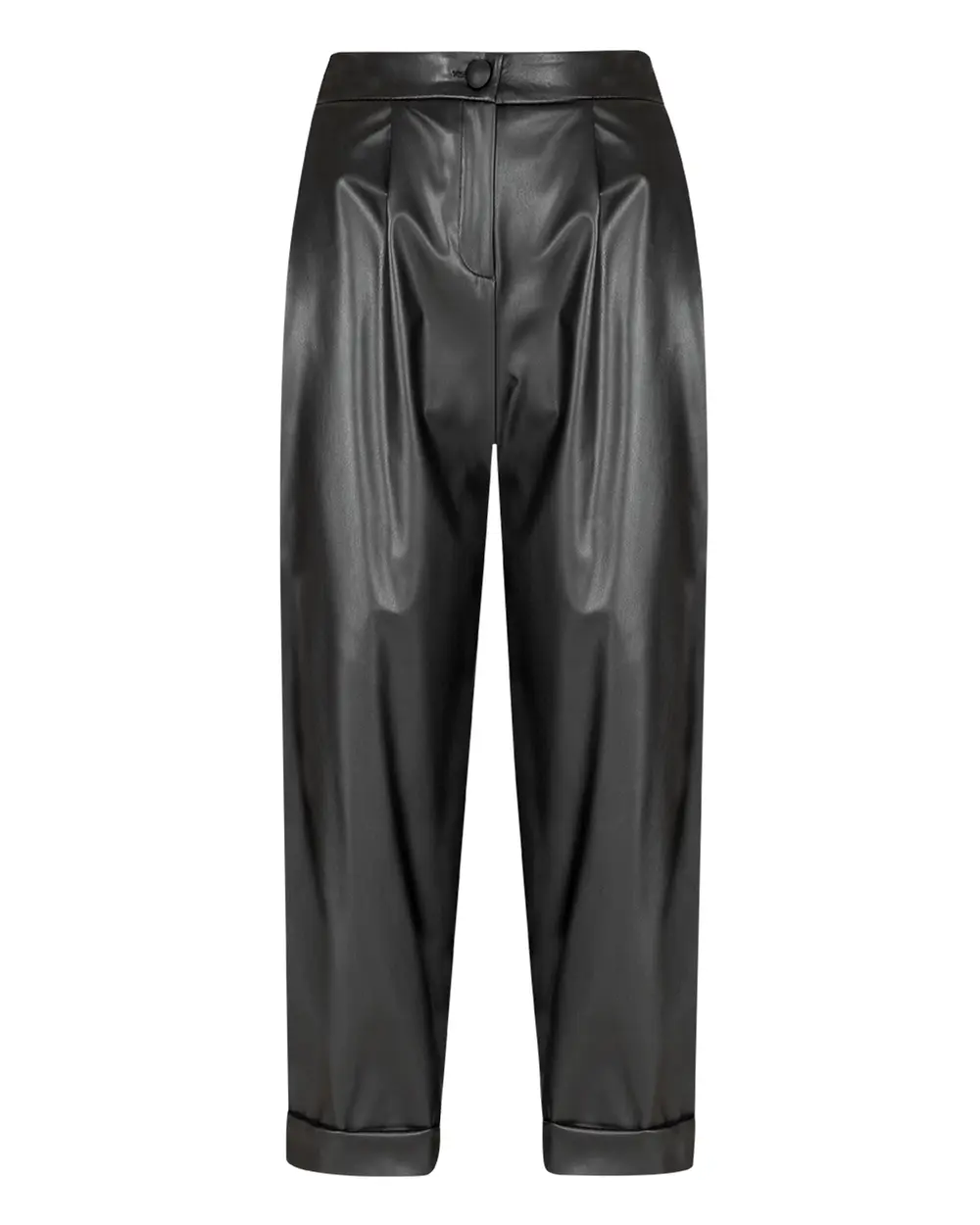 Faux Leather Double Leg Trousers