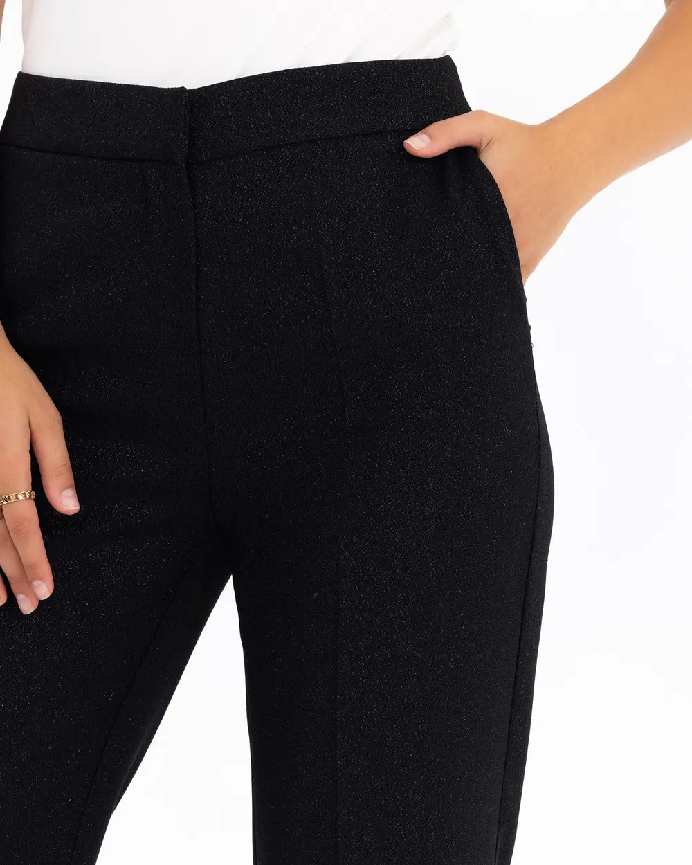 Geniş Paçalı Simli Pantolon