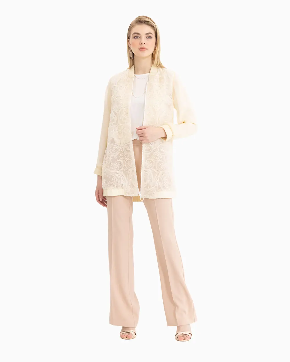 Geniş Paçalı Simli Pantolon