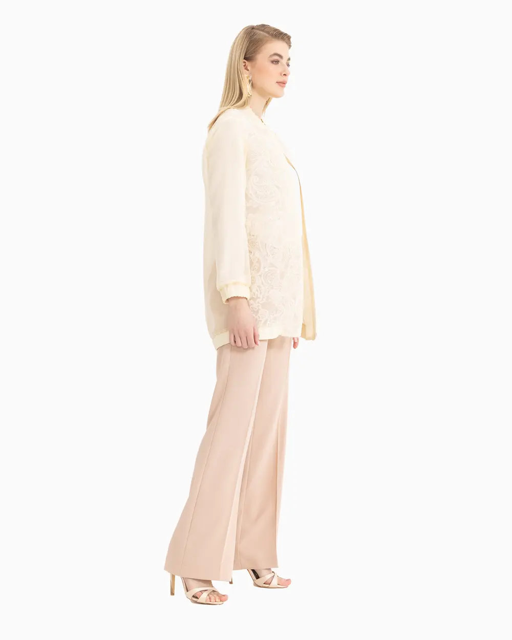 Geniş Paçalı Simli Pantolon