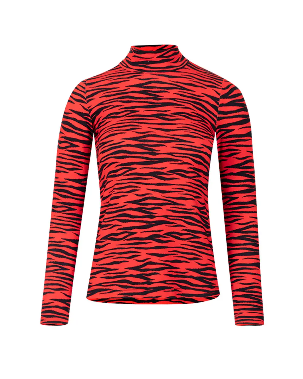 Zebra Patterned Knitted Fabric Blouse