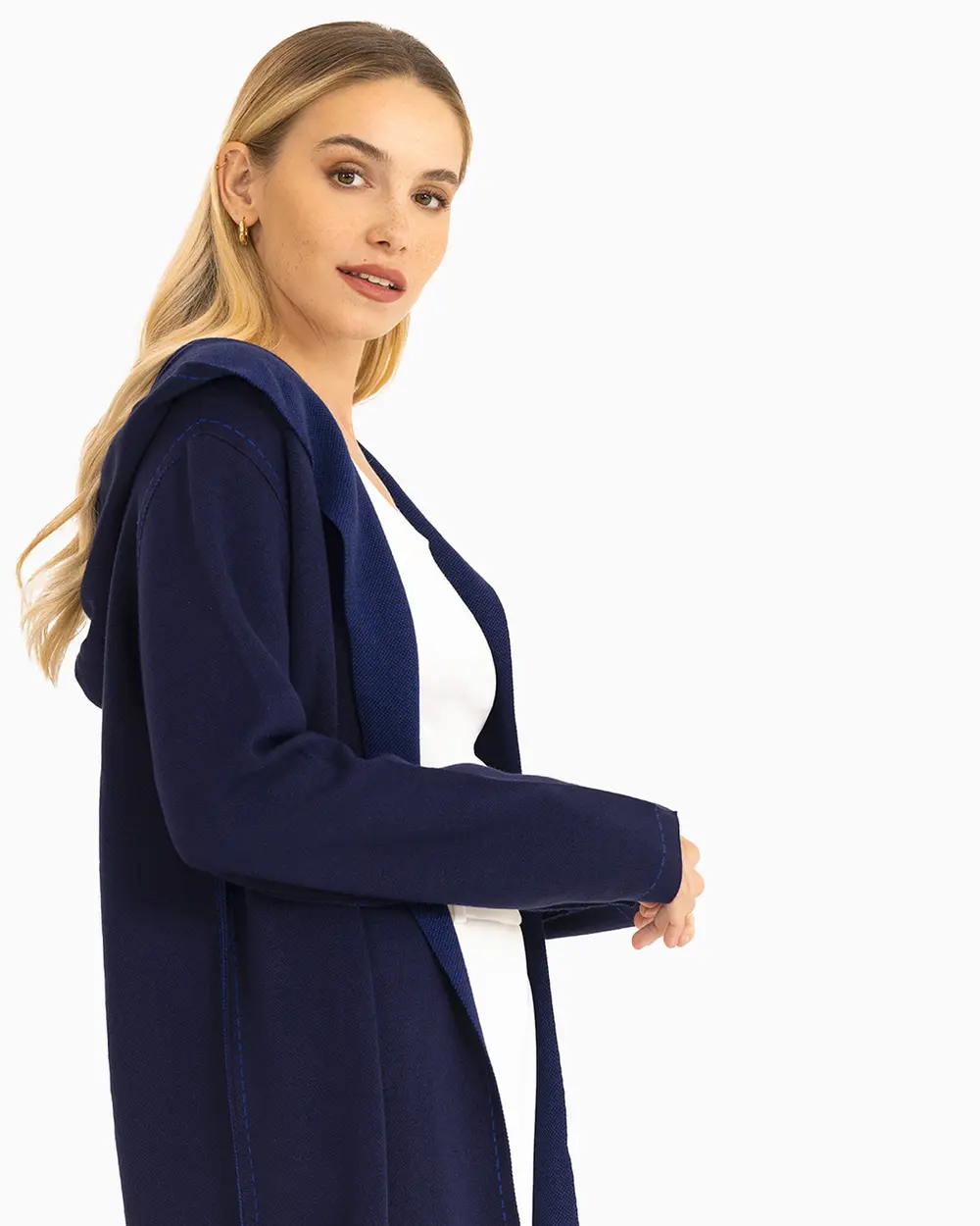 Hooded belted outlet cardigan